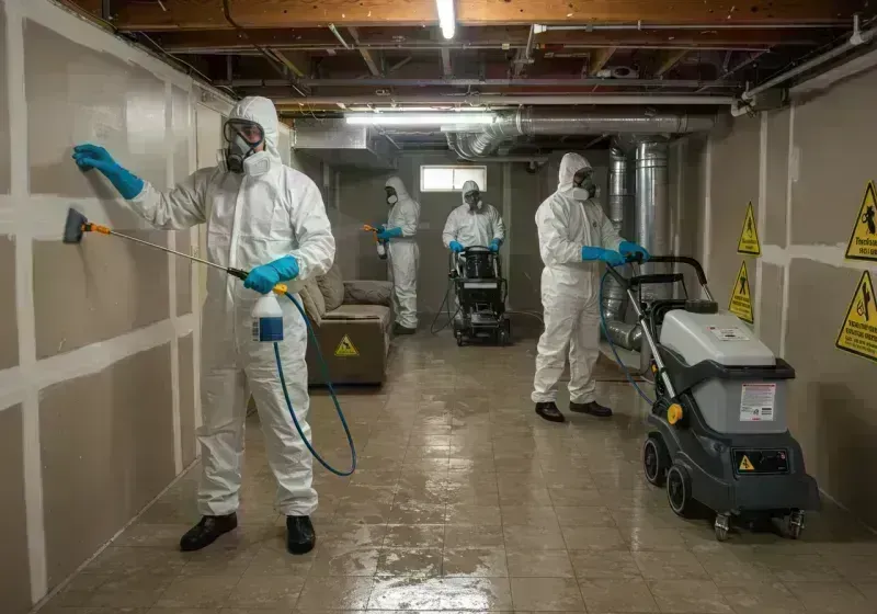 Basement Moisture Removal and Structural Drying process in Cottleville, MO